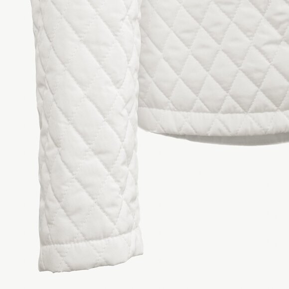 Burberry White Quilted Snap-Closure Peter Pan Collar Jacket - Picture 8 of 12